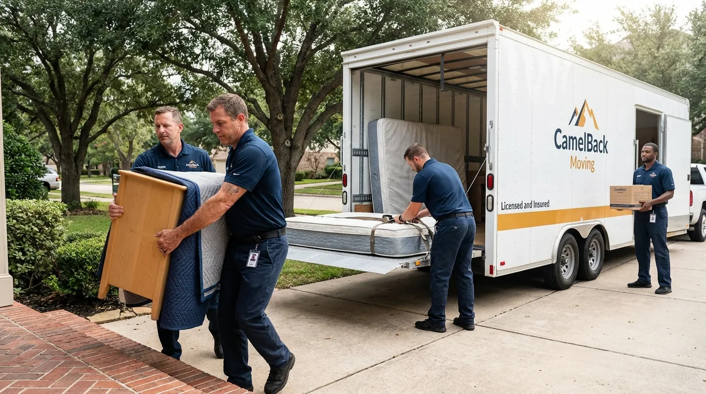 Crew loading residential truck for cross-state move from Salisbury, NH